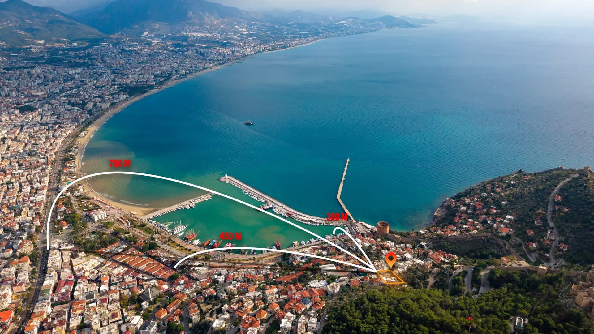 Alanya Kale'de Eşsiz Deniz Manzaralı Yatırımlık Arsa